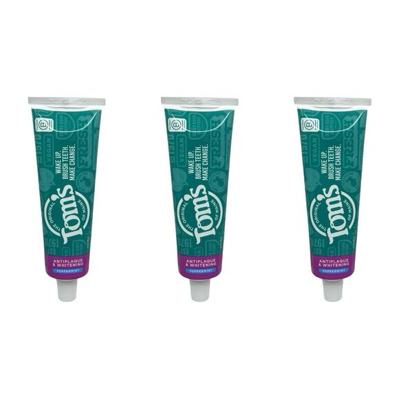 Tom’s of Maine Antiplaque & Whitening Toothpaste - Peppermint - 3 Tubes - Picture 4 of 5